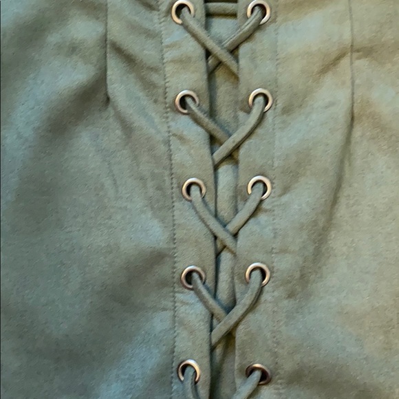 🎄2/$10 Windsor Suede Lace Up Bodycon Skirt - Picture 5 of 7